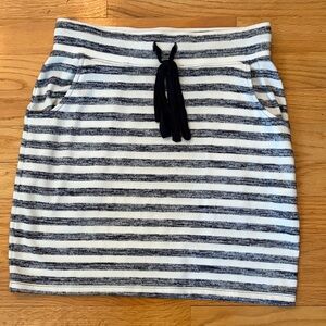 Market & Spruce Navy and White Striped Skirt